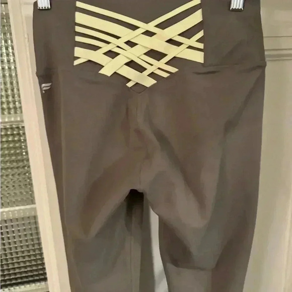 Fabletics power hold high waist ankle length leggings green strap accent size XS - Picture 3 of 11